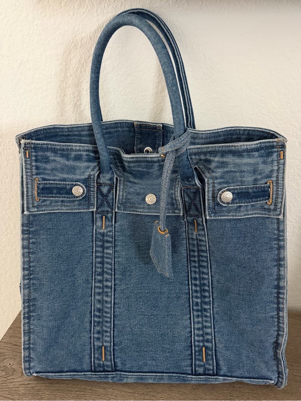 Gap Denim Tote Bag with Top Handles - Blue